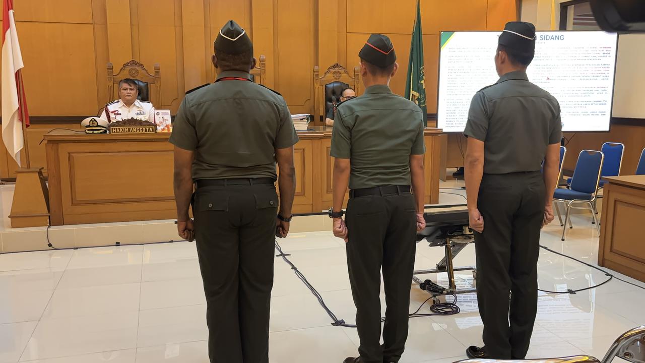 3 Prajurit TNI Divonis, Hukuman Terberat 13 Tahun